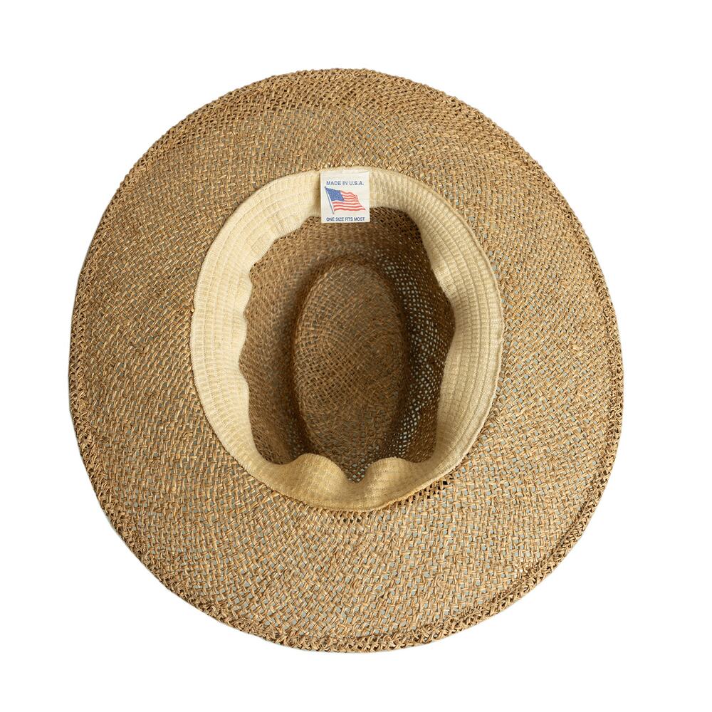 Vintage Straw Sun Hat w/ Green Fabric Havana Band - Made in USA - EUC - One Size - Picture 8 of 10